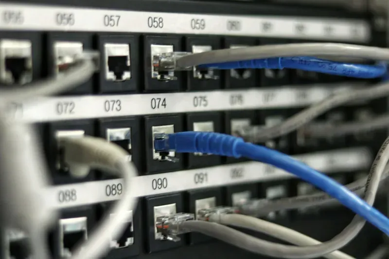 Network infrastructure equipment representing connectivity and telecoms supply